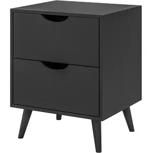 HOMCOM Table de chevet table de nuit avec 2 tiroirs, style scandinave ... pas cher