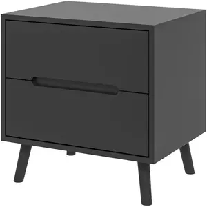 HOMCOM Table de chevet table de nuit avec 2 tiroirs style moderne pour... pas cher