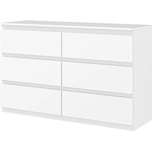 HOMCOM Commode 6 tiroirs meuble de rangement sans poignées design mini... pas cher