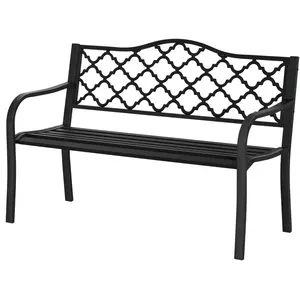 Outsunny Banc de jardin 2 places en fonte style antique avec accoudoir... pas cher
