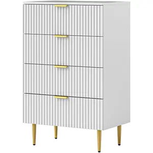 HOMCOM Commode 4 tiroirs commode chambre meuble de rangement moderne a... pas cher