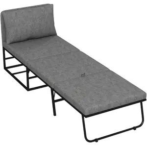 HOMCOM Fauteuil convertible 1 place 2 en 1 pliant avec coussin et hous...