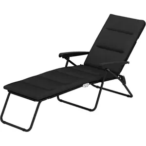 Outsunny Bain de soleil pliable transat inclinable 6 positions avec ma... pas cher