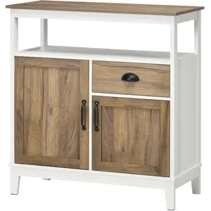 HOMCOM Buffet cuisine meuble de rangement 2 portes tiroir étagère ajus... pas cher