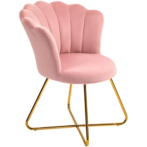 HOMCOM Fauteuil coquillage chaise coiffeuse fauteuil en velours fauteu... pas cher