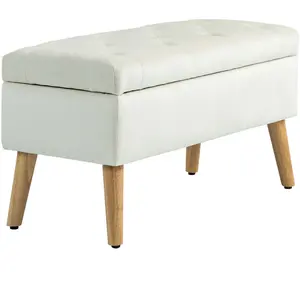 HOMCOM Banc de rangement coffre de rangement tissu effet velours pieds...Vendu paraosom