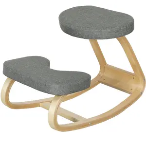HOMCOM Siège assis genoux, siège ergonomique en bois à bascule, chaise... pas cher