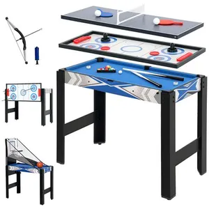 Sportnow Table multi jeux 5 en 1 - billard, ping-pong, air hockey, bas... pas cher