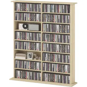 HOMCOM Rangements pour CD et DVD avec 16 compartiments et 12 étagères ... pas cher