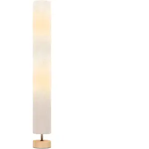HOMCOM Lampadaire sur pied de salon avec abat-jour en lin, interrupteur à pied, 2 x douille E27, 120 cm, gris pas cher