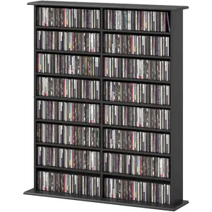 HOMCOM Rangements pour CD et DVD avec 16 compartiments et 12 étagères ... pas cher