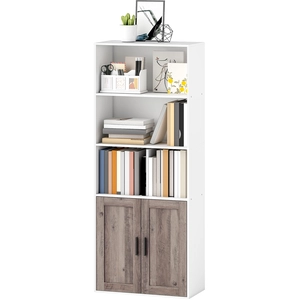 HOMCOM Bibliothèque meuble de rangement 5 niveaux avec compartiments o... pas cher