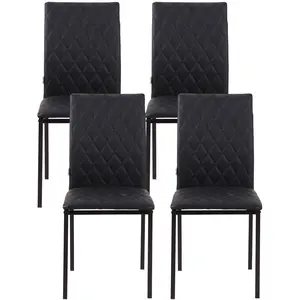 HOMCOM Lot de 4 chaises de salle à manger, chaises de cuisine, capiton...Vendu paraosom