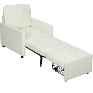 HOMCOM Fauteuil convertible 1 place, fauteuil-lit avec rangement caché... pas cher