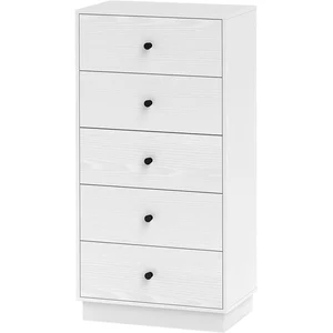 HOMCOM Commode 5 tiroirs, meuble de rangement haut et étroit, style mo... pas cher
