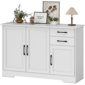 HOMCOM Buffet, meuble de rangement avec 3 portes, 2 tiroirs et étagère... pas cher
