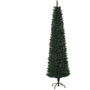 HOMCOM Sapin de Noël artificiel 180 cm, arbre de Noël slim avec 380 po... pas cher