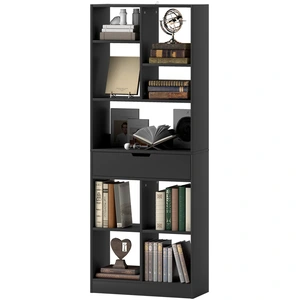 HOMCOM Bibliothèque meuble de rangement avec tiroir et étagères ouvert... pas cher
