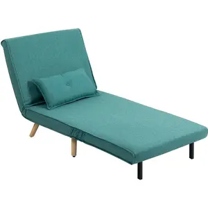 HOMCOM Fauteuil convertible 1 place canapé-lit clic-clac 4 en 1 avec d... pas cher