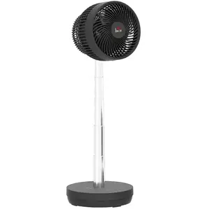 HOMCOM Ventilateur de table sur pied 2 en 1 - oscillant réglable - batterie rechargeable USB - 10 vitesses, timer - noir pas cher