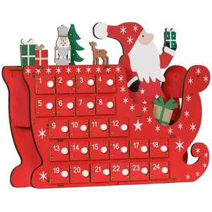Calendrier de lAvent à remplir - HOMCOM - 24 tiroirs - Père Noël et tr... pas cher