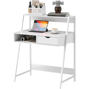 HOMCOM Bureau secrétaire Bureau Informatique Style néo-rétro tiroir Ni... pas cher