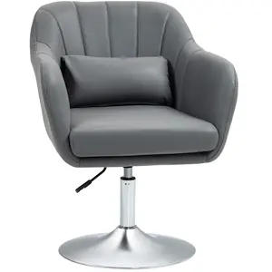 HOMCOM Fauteuil de salon coussins lombaires hauteur réglable pivotant ... pas cher