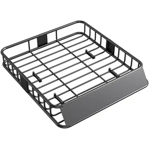 HOMCOM Galerie de toit en acier charge max. Supportée 90 kg dim. 110,5...