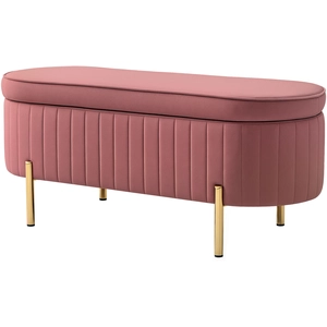 HOMCOM Banc de rangement, bout de lit en velours avec couvercle, pieds...Vendu paraosom