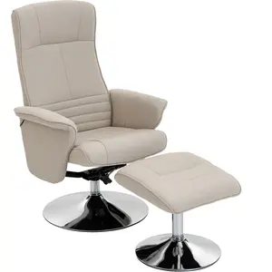 HOMCOM Fauteuil relax inclinable 135° pivotant 360° avec repose-pieds ... pas cher