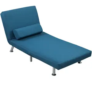 HOMCOM Fauteuil convertible 3 en 1 chauffeuse lit 1 place avec coussin...