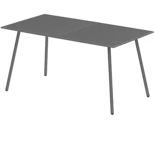 Outsunny Table à manger de jardin pour 6 personnes avec plateau à lattes pour jardin, patio, terrasse, 150 x 80 x 74 cm, gris pas cher