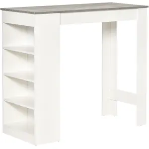 HOMCOM Table de bar pour 2 personnes, table haute mange debout avec 4 ... pas cher