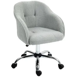 HOMCOM Chaise de bureau tissu bouclette design hauteur réglable pivota... pas cher