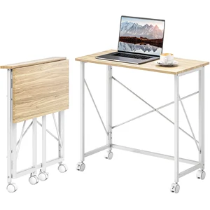 HOMCOM Bureau pliant table d'ordinateur 80 x 40 cm sur roulettes pour ... pas cher