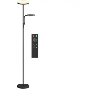 HOMCOM Lampadaire LED 42W dimmable 2700K-6500K 4 couleurs variation continue, 4 modes scène, télécommande et contrôle tactile pas cher