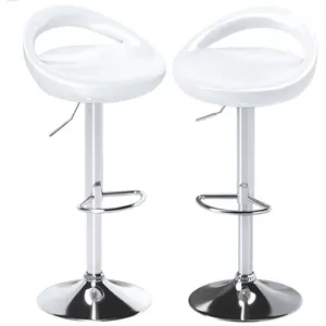 HOMCOM Lot de 2 tabourets de bar chaises de bar hauteur réglable dossi... pas cher