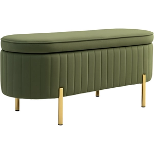 HOMCOM Banc de rangement, bout de lit en velours avec couvercle, pieds...Vendu paraosom