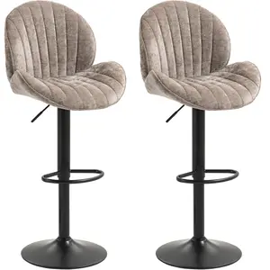 HOMCOM Lot de 2 tabourets de bar forme de coquillage, dossier, hauteur... pas cher