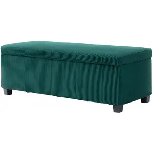 HOMCOM Banc de rangement bout de lit en velours côtelé avec couvercle,...Vendu paraosom