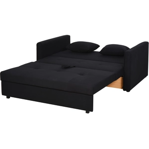 HOMCOM Canapé-lit 2 places convertible 2 en 1 avec 2 coussins et coffre de rangement intégré 152 x 101 x 81 cm gris foncé
