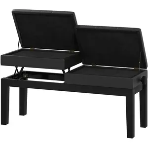 HOMCOM Banc de piano réglable en hauteur, tabouret de piano avec range...