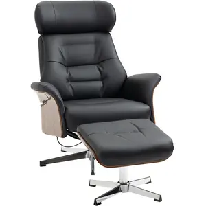 HOMCOM Fauteuil relax avec repose-pied, fauteuil de relaxation avec do... pas cher
