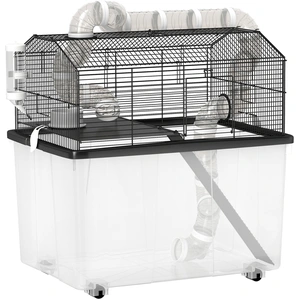 PawHut Cage pour hamster portable cage pour hamster avec rampe, gamell... pas cher