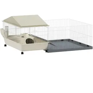 PawHut Cage cochon d'inde cage pour petits animaux avec parc amovible ... pas cher