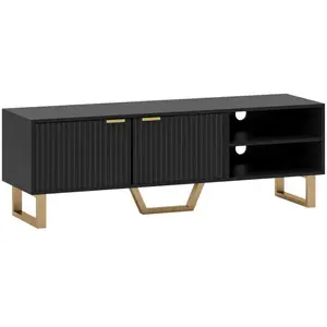 Comparateur de prix : HOMCOM Meuble tv 70 pouces bois noir