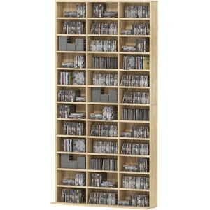 HOMCOM Rangements pour CD et DVD, bibliothèque étagère rangement 1116 ... pas cher