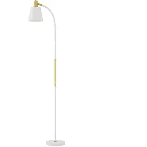 HOMCOM Lampadaire de salon réglable en hauteur 127-160 cm avec interrupteur, douille E27, blanc pas cher