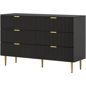 HOMCOM Commode 6 tiroirs commode chambre meuble de rangement moderne a... pas cher