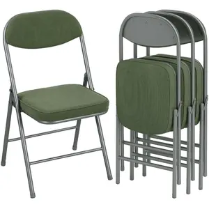HOMCOM Lot de 4 chaises pliantes chaises de salle à manger portables a... pas cher